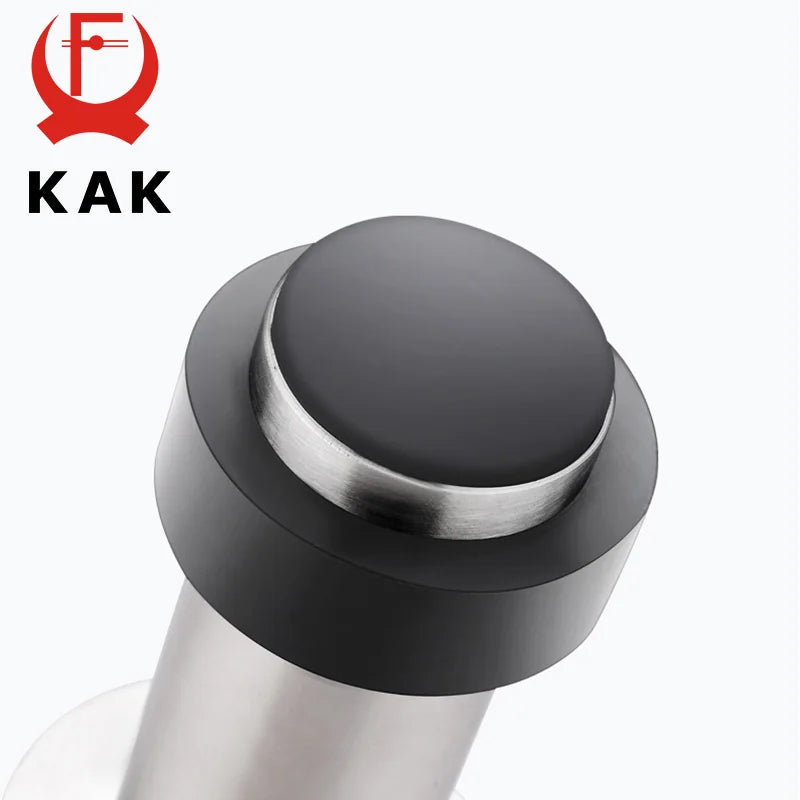 KAK Rubber Doorstops Door Stopper Stainless Steel Gaskets Floor Door Stop Safety Wall Protection Hardware Anti-collision Vue