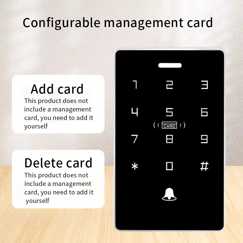 10000 User Waterproof Backlight Touch 125Khz+13.56Mhz Access Control Keypad ID IC Proximity Card Reader Password Unlock Wiegand Vue