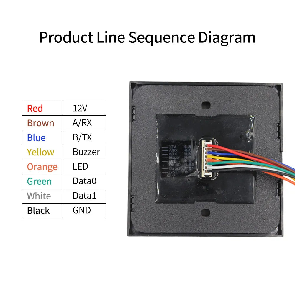 IP65 Waterproof NFC Wiegand LED Backlight Glass Panel M1 S50 EM Dual Band RFID Access Control Slave Reader Mounted Metal Vue