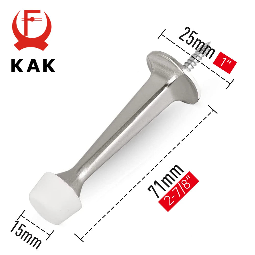 KAK Rubber Door Stopper Wall Protector Heavy Duty Door Stop Zinc Alloy Wall Mounted Door Holder Door Hardware Home Improvement Vue