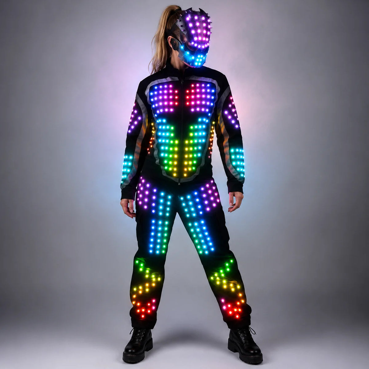 Digital LED Luminous Armor Light Up Jacket Glowing Costumes Suit Bar Nightclub Party Performance Costume Parade Float Decoration Vue