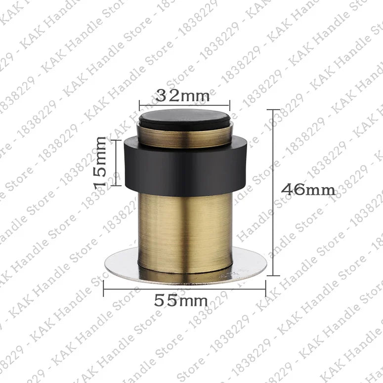KAK Rubber Doorstops Door Stopper Stainless Steel Gaskets Floor Door Stop Safety Wall Protection Hardware Anti-collision Vue Green Bronze 46mm