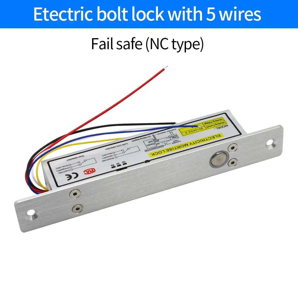 DC12V Electronic Mortise Lock Aluminum Alloy Fail Safe Fail Secure Cylinder Latch Bolt Door Lock with Detection Signal Feedback Vue B7L-NC Fail Safe