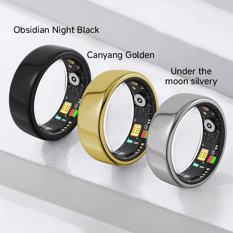2025 New Smart Ring Sleep Blood Pressure Monitor Multiple Exercise Modes IP68 Waterproof Wirless Men Women Rings For Android iOS Vue
