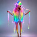 LED Jellyfish Hat Full Color Luminous Headwear Glowing Party Props for Nightclub DJ Show Cosplay Vue Default Title