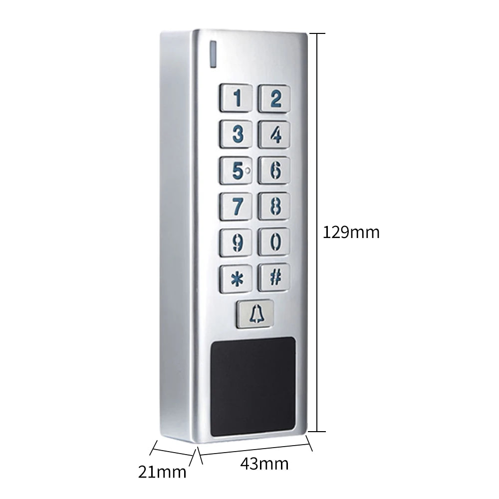 Wireless Access Control System 433Mhz 125Khz RFID Keypad Remote Electronic Door Lock IP66 Waterproof DC 12V Vue