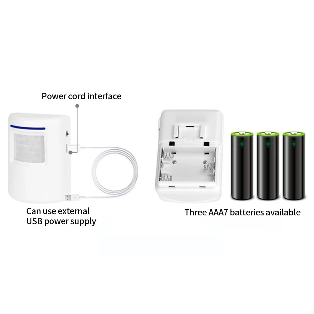 Smart Infrared Sensor Motion Detector Wireless Doorbell Home Security Access Control Alarm System with Prompt Door Bell Vue
