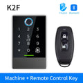 TTlock Bluetooth Access Control System - K2/K2F Wifi Gateway Lock with Fingerprint Reader Keypad Card Reader 13.56MHZ App Door Vue K2F-Remote Control