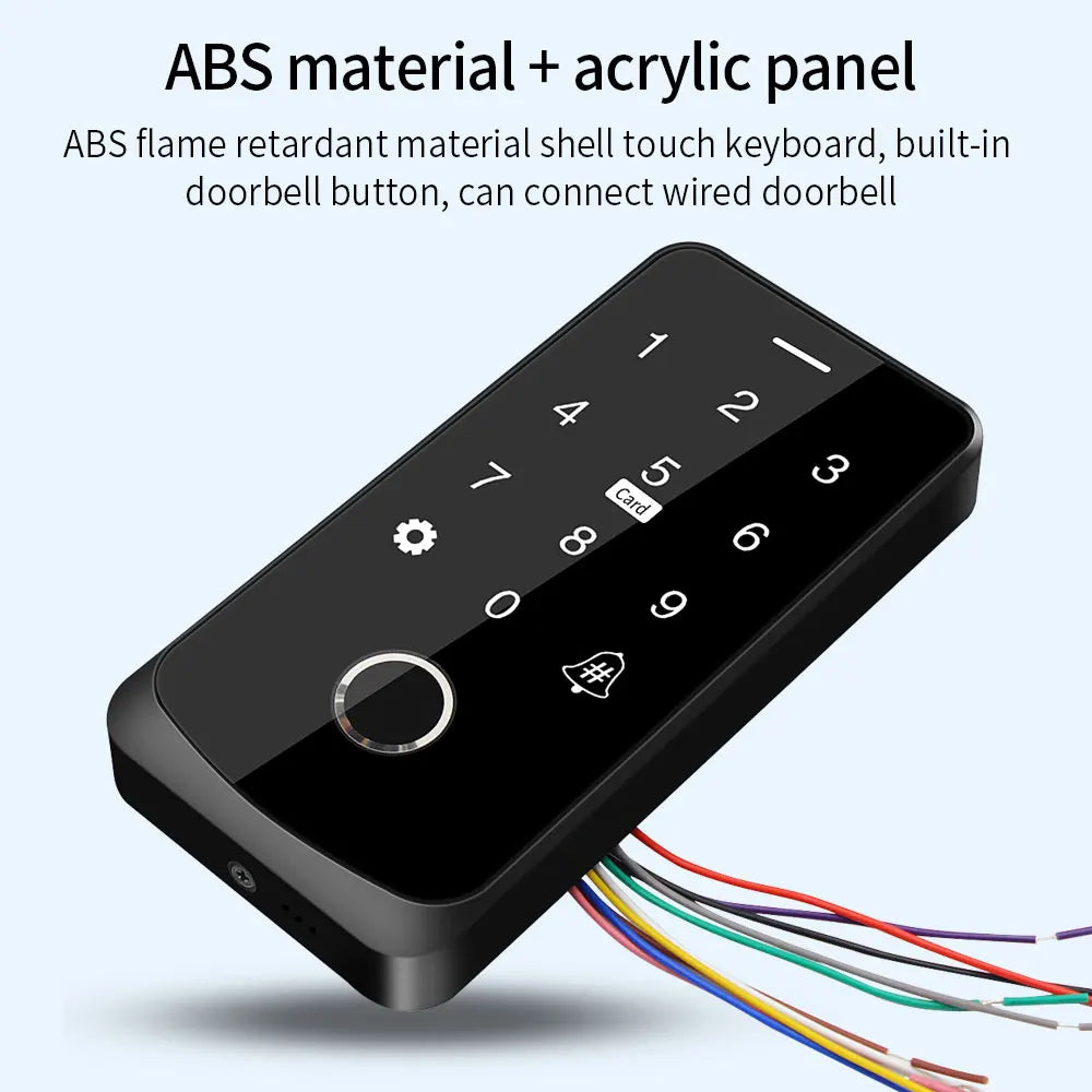 IP67 Waterproof Bluetooth Tuya App NFC RFID 13.56Mhz IC M1 Access Control Keypad Biometric Fingerprint Touch Access Controler Vue