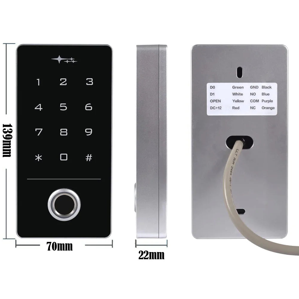 IP67 Waterproof Biometric Fingerprint Access Controller 125Khz RFID Keychain Keypad Standalone Access Control System 5000 User Vue
