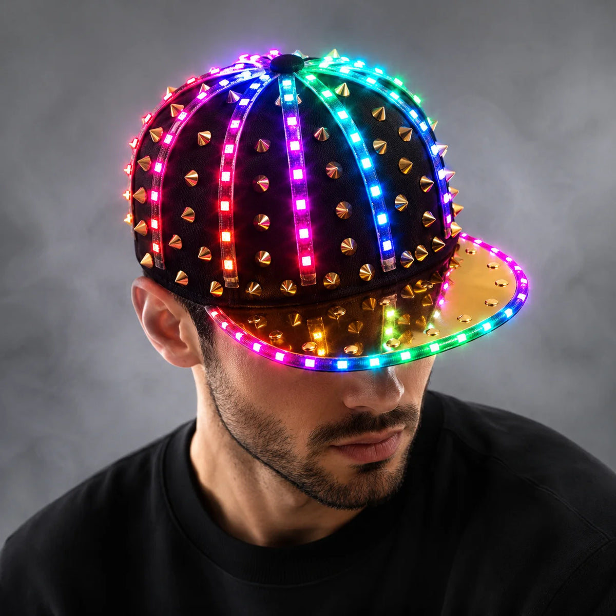 High Brightness LED Lighting Baseball Cap Outdoor Sun Protection Performance Cap Fashion Trend Leisure For Night Light Party Glo Vue