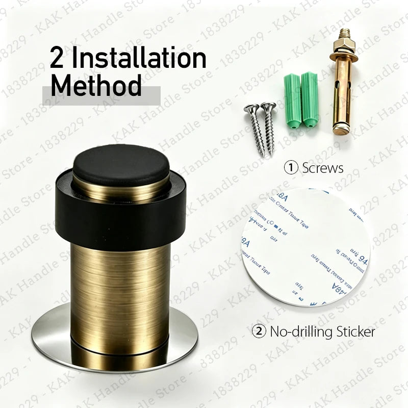 KAK Rubber Doorstops Door Stopper Stainless Steel Gaskets Floor Door Stop Safety Wall Protection Hardware Anti-collision Vue