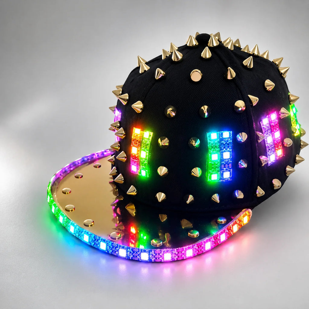 Halloween Decor Party LED Luminous Baseball Cap Festival Hip Hop Hat Holiday Event Christmas Costume Supplies Vue