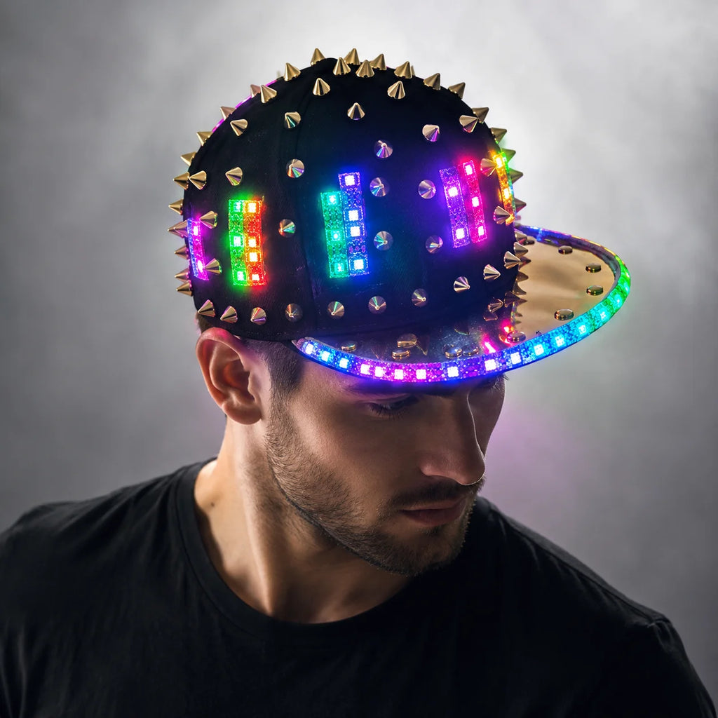 Halloween Decor Party LED Luminous Baseball Cap Festival Hip Hop Hat Holiday Event Christmas Costume Supplies Vue