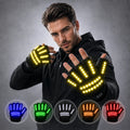 LED Light Gloves for Singers And Dancers Bright Stage Props Luminous Costumes LED Show Garment for Nightclub Vue Yellow A pair of gloves