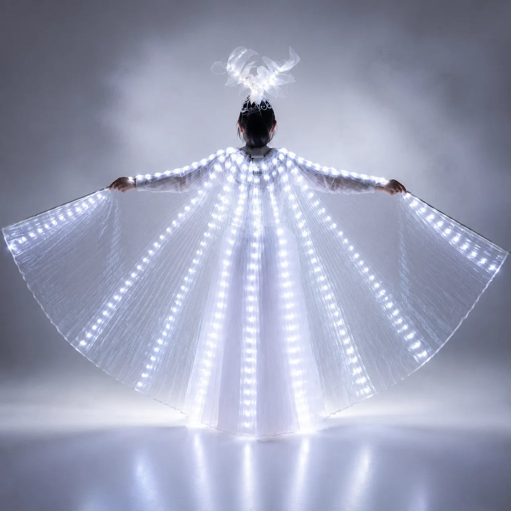 LED Wedding Dress Luminous Suits Light Clothing Glowing Wedding Skirt Women's LED Wings Ballroom Dance Dress Vue