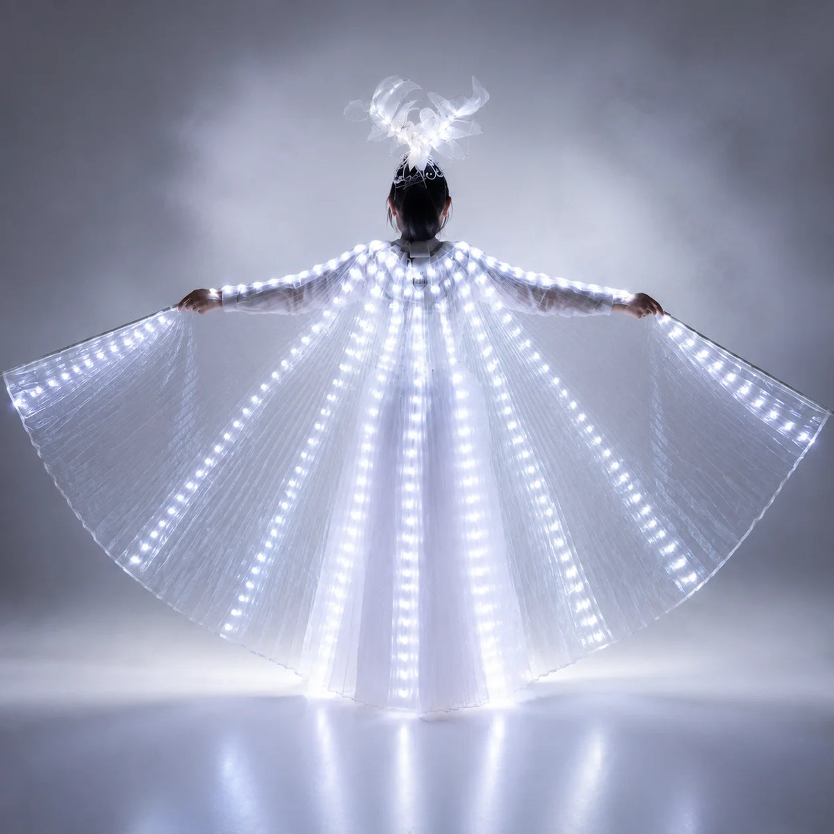 LED Wedding Dress Luminous Suits Light Clothing Glowing Wedding Skirt Women's LED Wings Ballroom Dance Dress Vue