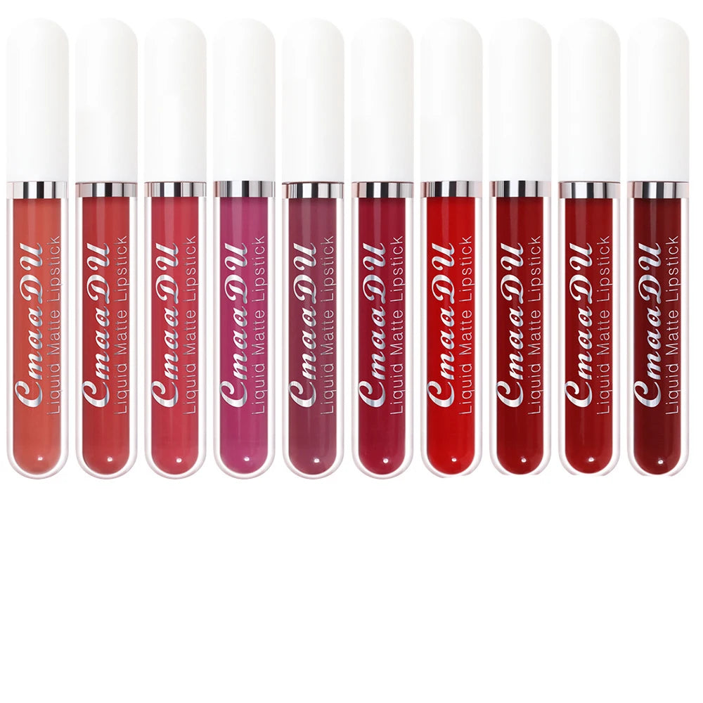CmaaDu 6pcs/10pcs/set velvet matte durable waterproof easy color non-stick cup texture silky saturation high lip gloss Vue