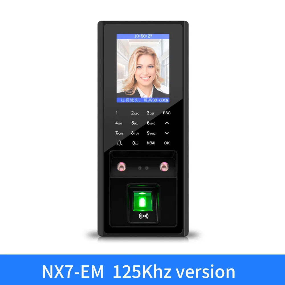 2.8inch 300 Face Recognition 3000 Fingerprint Capacity with 125Khz RFID Card Access Control Time attendance for Door Lock System Vue