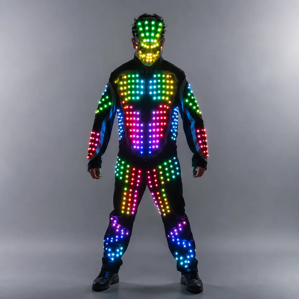 Digital LED Luminous Armor Light Up Jacket Glowing Costumes Suit Bar Nightclub Party Performance Costume Parade Float Decoration Vue M