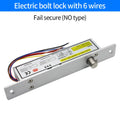 5 / 6 Wires Aluminum Fail Safe Fail Secure Electronic Drop Bolt Lock 12V Time Delay Electric Mortise Lock with Signal Feedback Vue B7L-NO Fail Secure