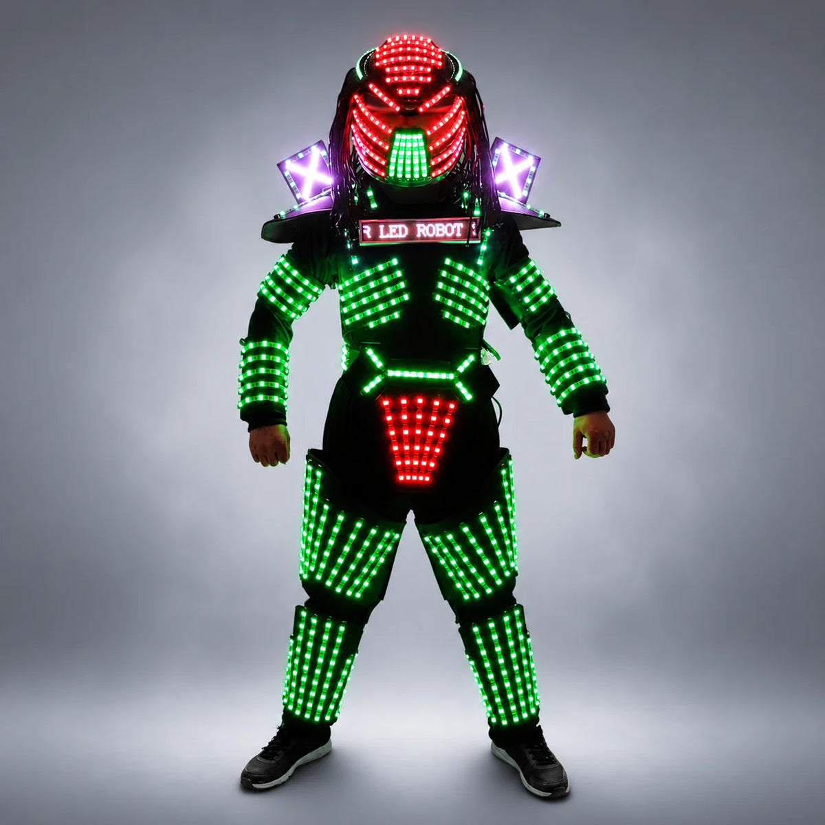 LED Robot Costumes Clothes LED Lights Luminous Stage Dance Performance Show Dress for Night Club Vue
