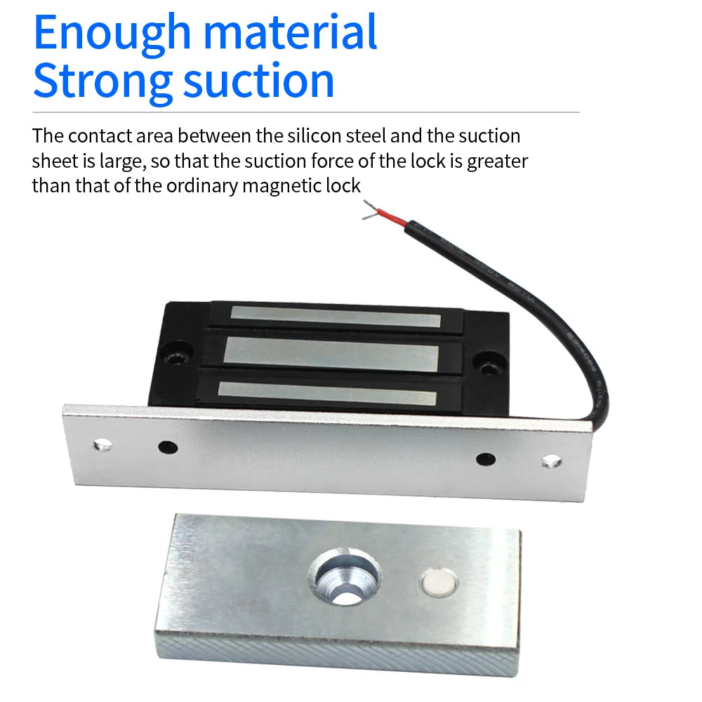 DC12V 60KG 130Lbs Holding Force Mini Access Control Electric Magnetic Lock Side Mount / Embedded Mount Electromagnetic Lock Vue