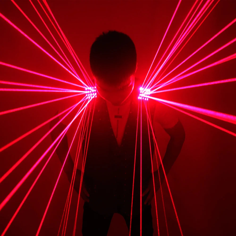 Fashion Red Laser Waistcoat Laser an LED Vest Suits Clothes Stage Costumes For Singer Dancer For Nightclub Performers Vue