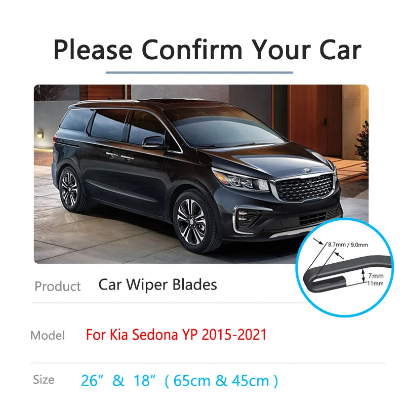 Kia Sedona Grand Carnival YP 2015–2021 Beam Wiper Blades Pair Beam Wiper Blades Vue