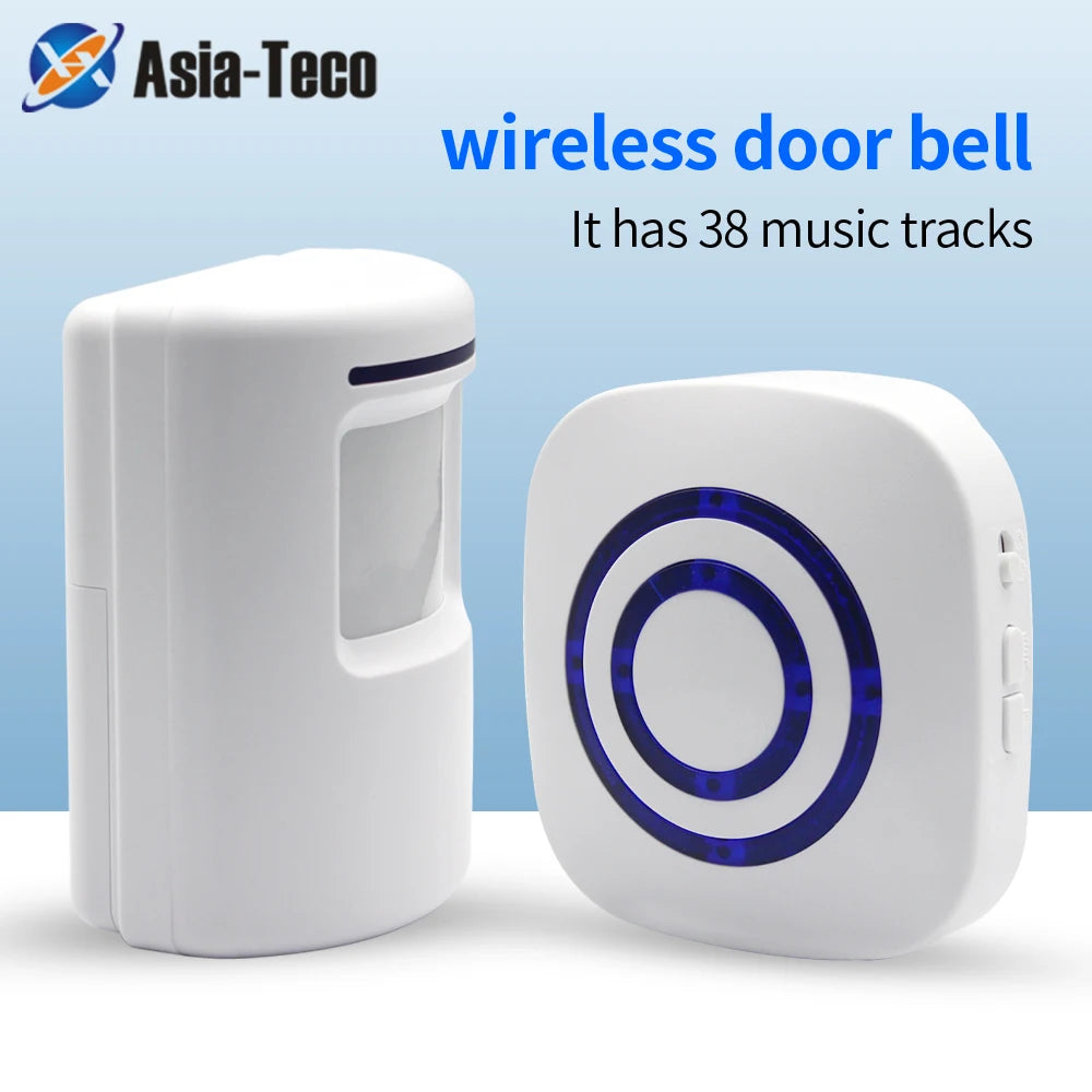 Smart Infrared Sensor Motion Detector Wireless Doorbell Home Security Access Control Alarm System with Prompt Door Bell Vue