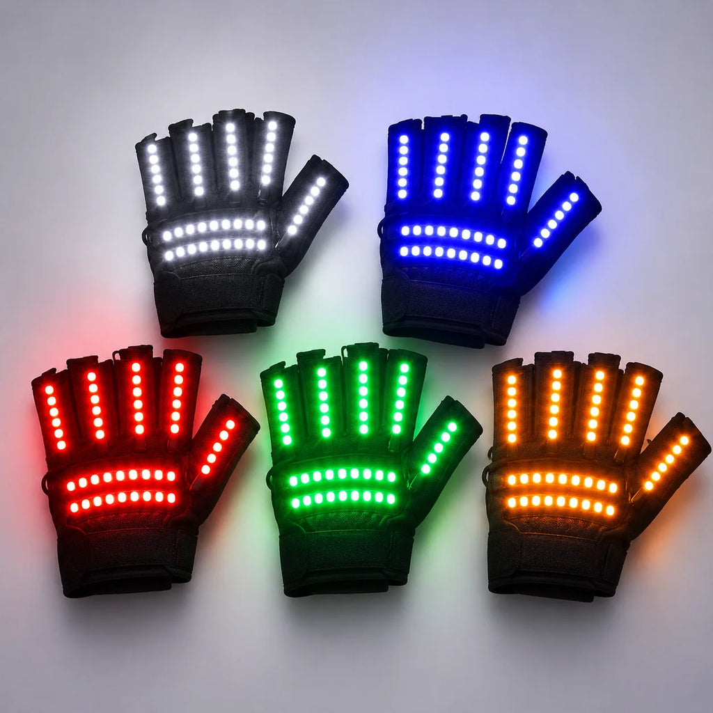 LED Light Gloves for Singers And Dancers Bright Stage Props Luminous Costumes LED Show Garment for Nightclub Vue