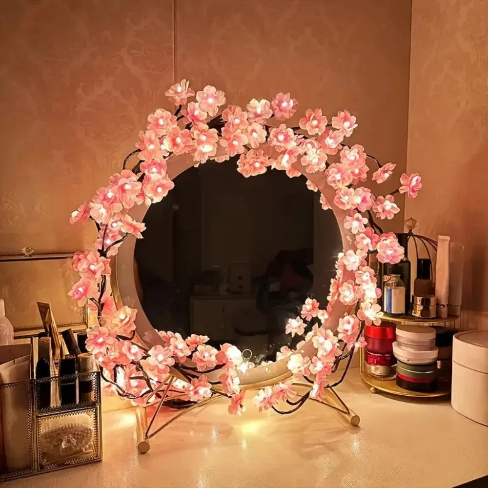 1PC 72/96LEDS Cherry Blossom Vine Lights, Glowing Branch Lights,8 Flashing Modes, USB Powered,used for Bedroom Indoor Home Party Vue
