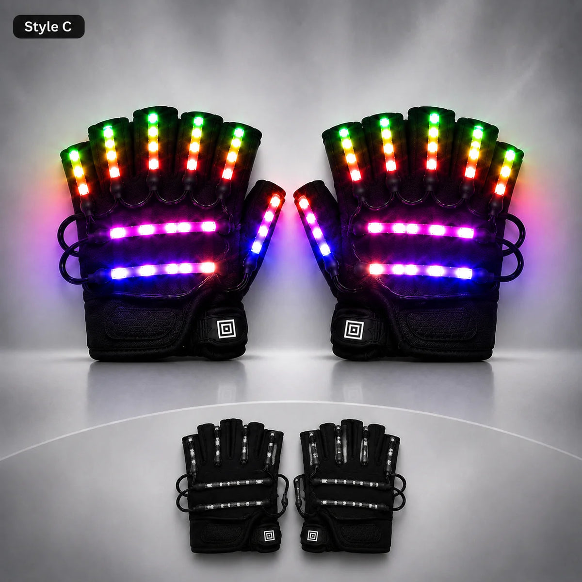 LED Gloves Luminous Flower Finger Light Gloves Party Supplies Dancing Club Props Stage LED Glove LED Luminous Costumes Vue GLVOES Style C One size China Mainland