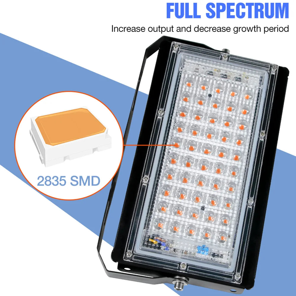 50W-200W Led Plant Grow Light Phyto Lamp Hydroponics Growing System Lamp For Indoor Greenhouse Flower Seed Grow Tent Lighting Vue