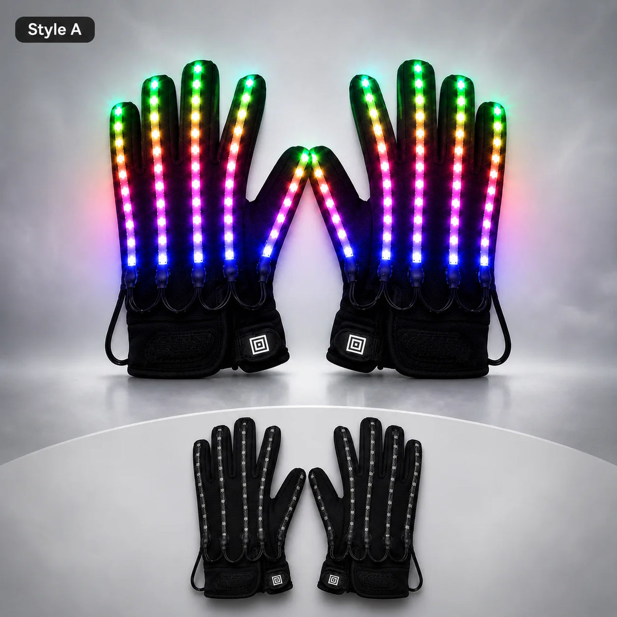 LED Gloves Luminous Flower Finger Light Gloves Party Supplies Dancing Club Props Stage LED Glove LED Luminous Costumes Vue GLVOES Style A One size China Mainland