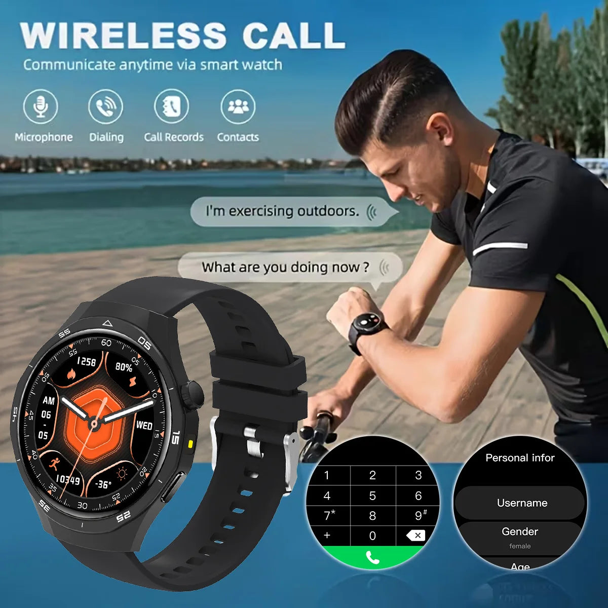 Smart Watch 2026 1.50 inch HD Screen Bluetooth Call Message Reminder Life WaterProof Multi-Sport Mode Men Women Perfect Gift Vue