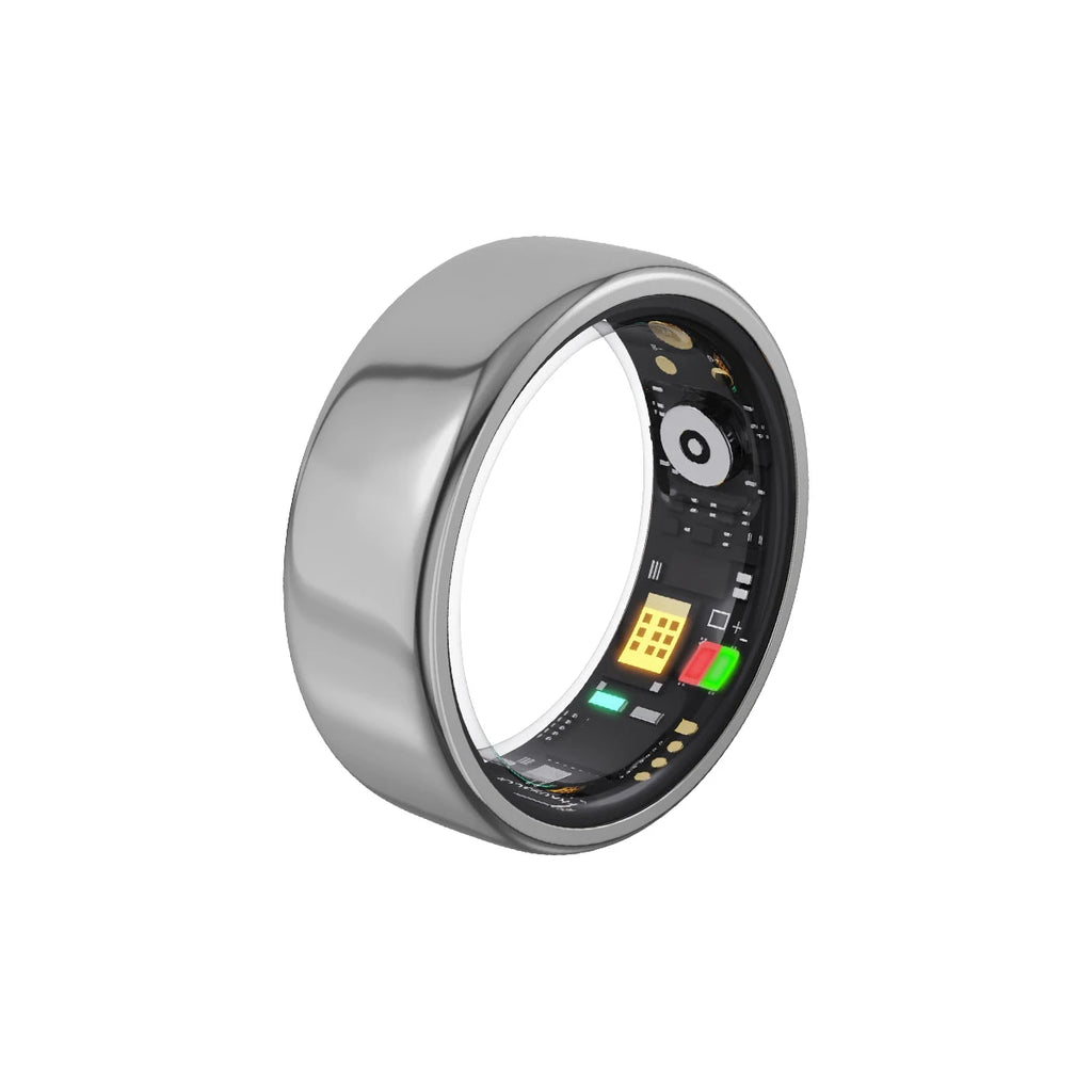 2025 New Smart Ring Sleep Blood Pressure Monitor Multiple Exercise Modes IP68 Waterproof Wirless Men Women Rings For Android iOS Vue Silver 7