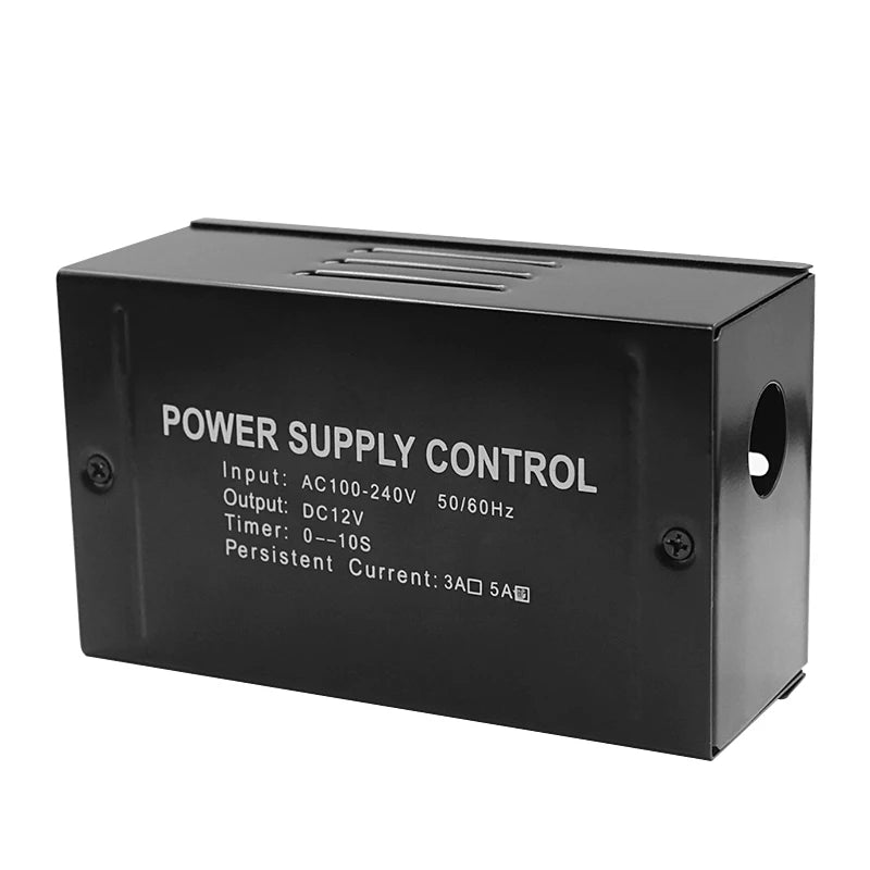 AC 100-240V Access Control Power Supply Electric Door Power Adapter Sliding Door Covertor System Time Delay Power DC 12V 5A Vue black
