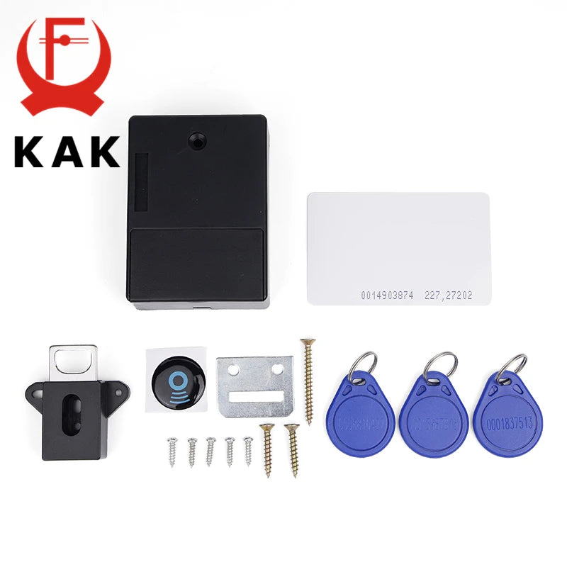 KAK Electronic Lock Locker RFID Cabinet Lock Invisible Sensor Lock Hidden Drawer Locks Keyless Child Safety Lock Door Hardware Vue