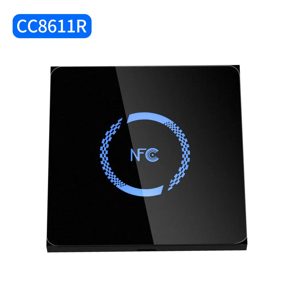 IP65 Waterproof NFC Wiegand LED Backlight Glass Panel M1 S50 EM Dual Band RFID Access Control Slave Reader Mounted Metal Vue NFC Reader CC8611R