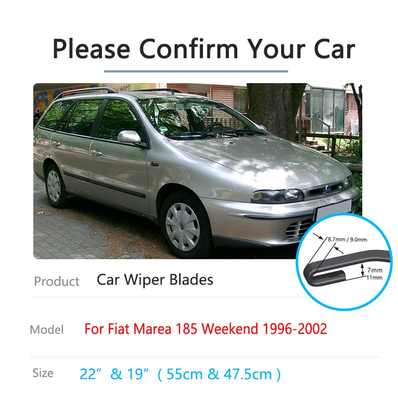 Fiat Marea 185 Weekend 1996–2002 Front & Rear Wiper Blades Wiper Blade Set Vue
