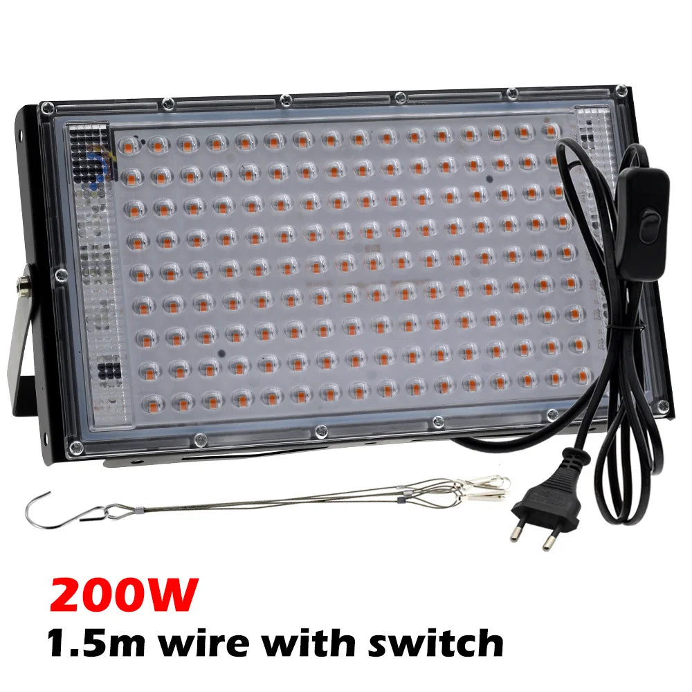 50W-200W Led Plant Grow Light Phyto Lamp Hydroponics Growing System Lamp For Indoor Greenhouse Flower Seed Grow Tent Lighting Vue 200W EU