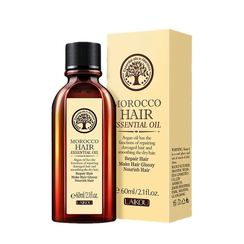 60ML Hair Care Moroccan Pure Argan Oil Hair Essential Oil for Dry Hair Types Multi-functional Hair Care Products for Woman Vue