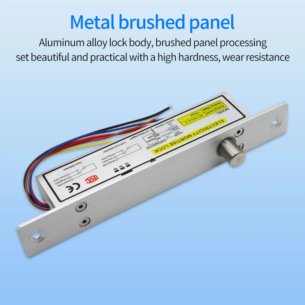 5 / 6 Wires Aluminum Fail Safe Fail Secure Electronic Drop Bolt Lock 12V Time Delay Electric Mortise Lock with Signal Feedback Vue