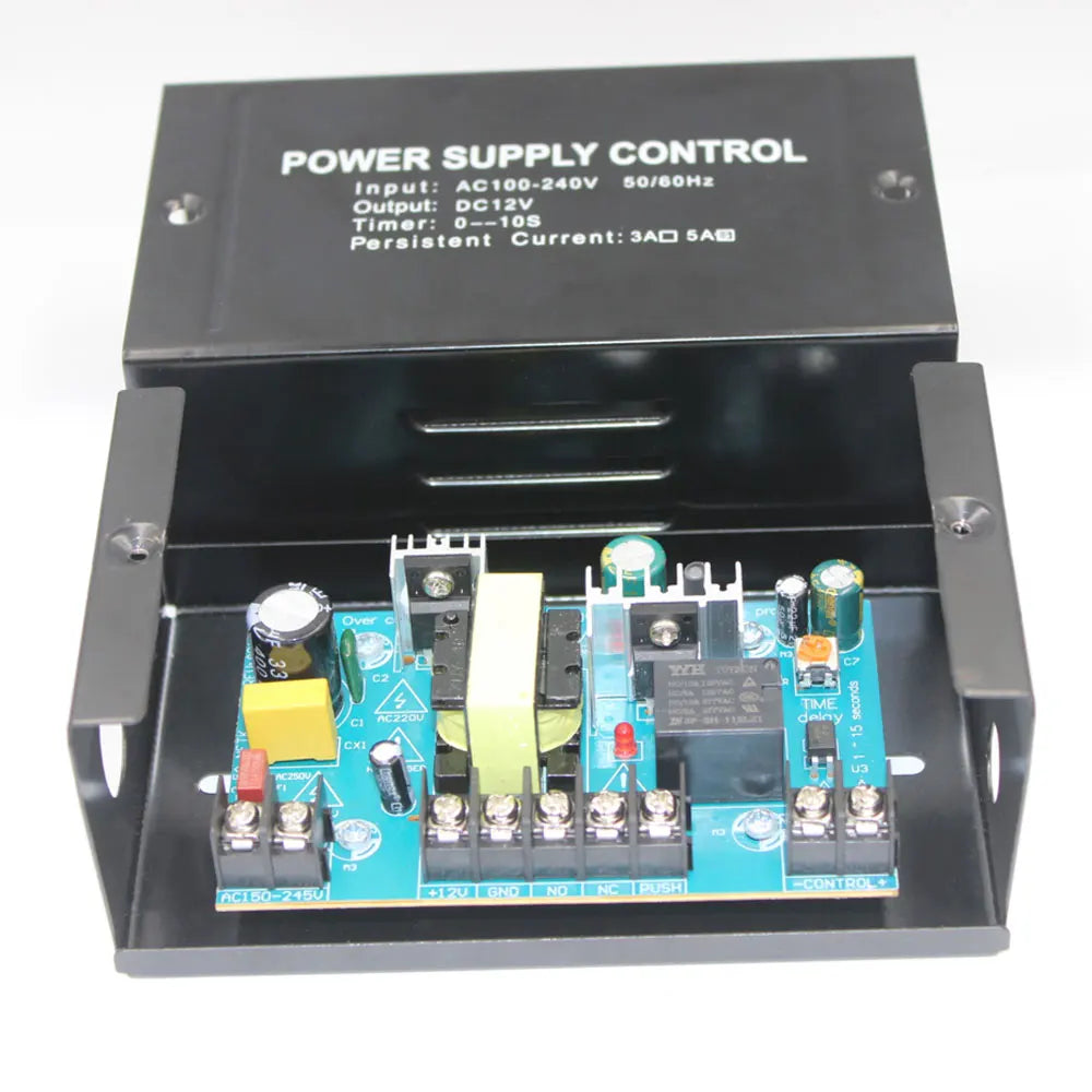 AC 100-240V Access Control Power Supply Electric Door Power Adapter Sliding Door Covertor System Time Delay Power DC 12V 5A Vue