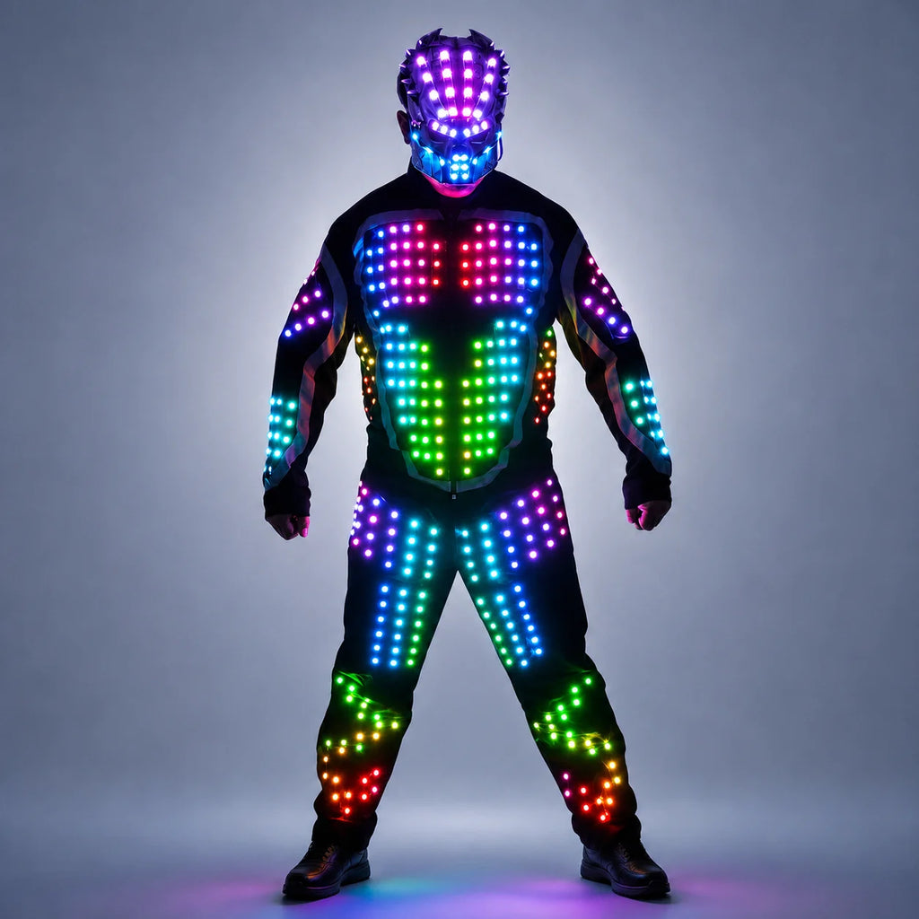 Digital LED Luminous Armor Light Up Jacket Glowing Costumes Suit Bar Nightclub Party Performance Costume Parade Float Decoration Vue