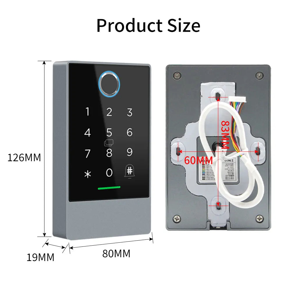 K3/K3F IP67 Waterproof TTLock APP Remote Control Smart Standalone Access Controler RFID Reader Card/Password/APP/Remote Alexa Vue