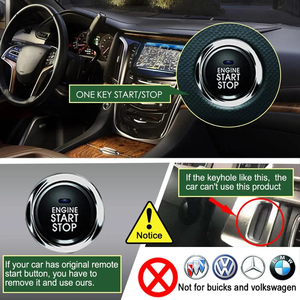 Universal car accessories Keyless Entry Comfort System PKE APP Phone Remote Start Car Engine Car Alarm Push 2024 version Vue