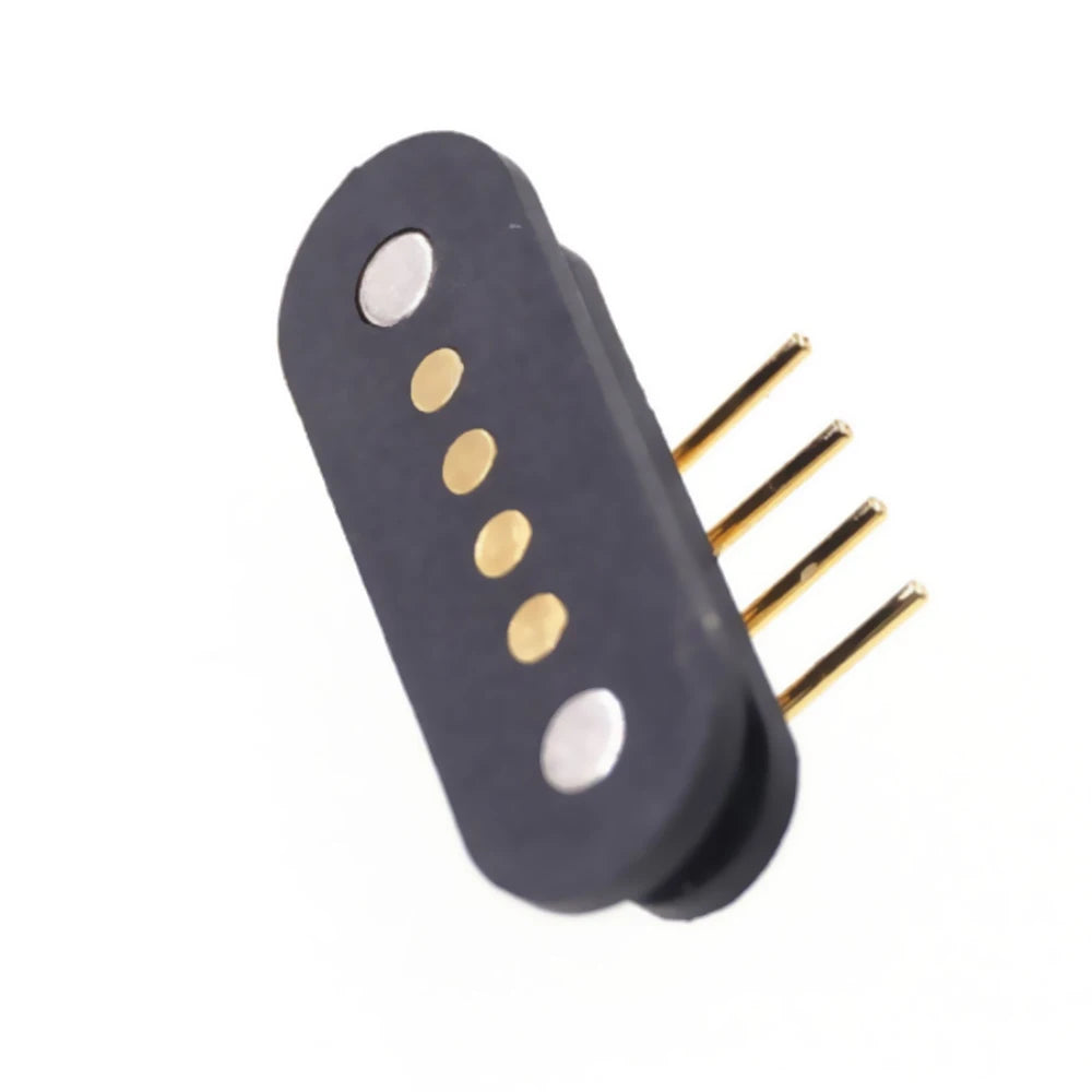 5 Pair Spring-Loaded Magnetic Pogo pin connector 4 pin Pitch 2.5 mm Through Hole Angled Male Female 2A 36V DC Power Charge Probe Vue