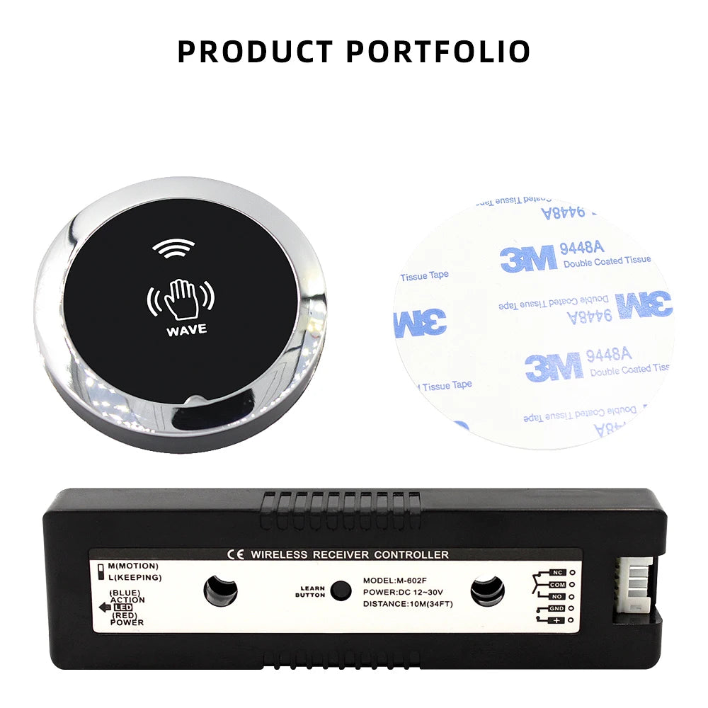 Infrared Exit Button Automatic Gate Door No Touch Switch Sliding Gate Door Wireless Exit Button For Access Control System NO/NC/ Vue